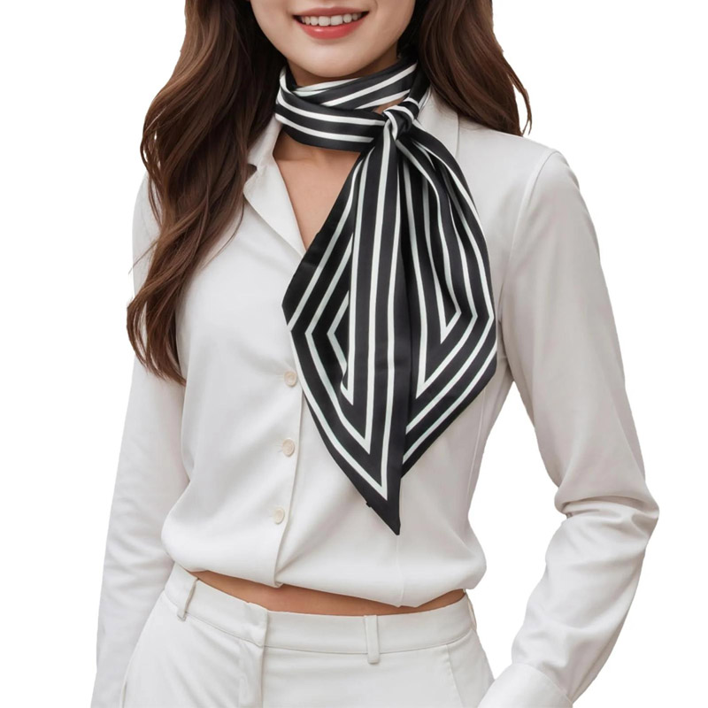 Silk Tie Woven - موضة المشارب فيونكة شعر وشاح المرأة
