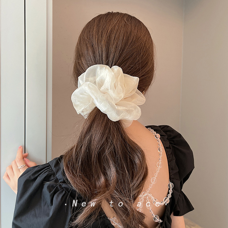 Silk Tie Woven - النساء الحرير Scrunchie مرونة الشعر الحبال