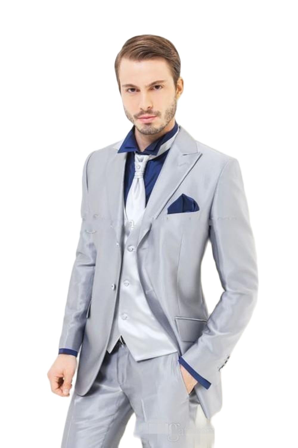 العرف الفضة لامعة الساتان الرج - مراجعة Men'S Formal Dinner Wear وسعره