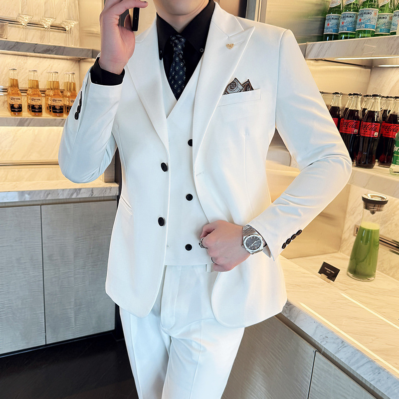 بدلات رجالية بيضاء من 3 قطع بق - مراجعة Men'S Formal Dinner Wear وسعره