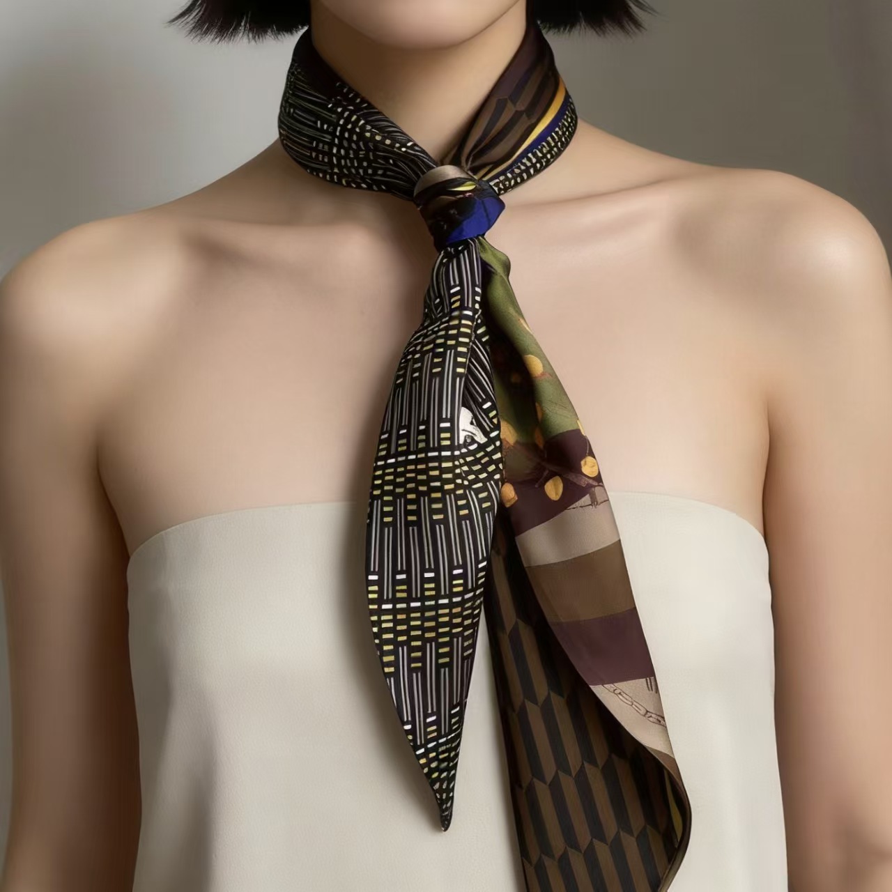 وشاح حرير فاخر مطبوع طويل بشري - مراجعة Silk Tie Woven وسعره