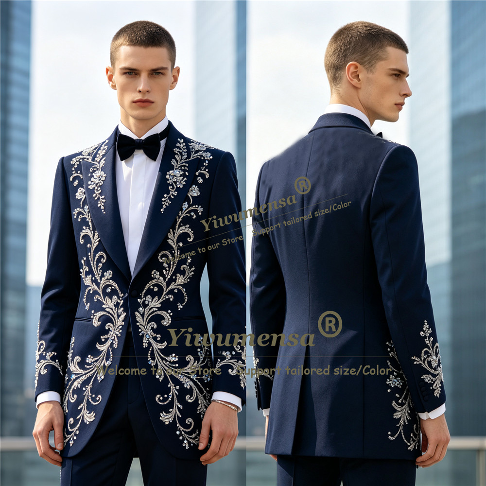 بدلات رجالية فاخرة مزينة بالكر - مراجعة Men'S Formal Dinner Wear وسعره