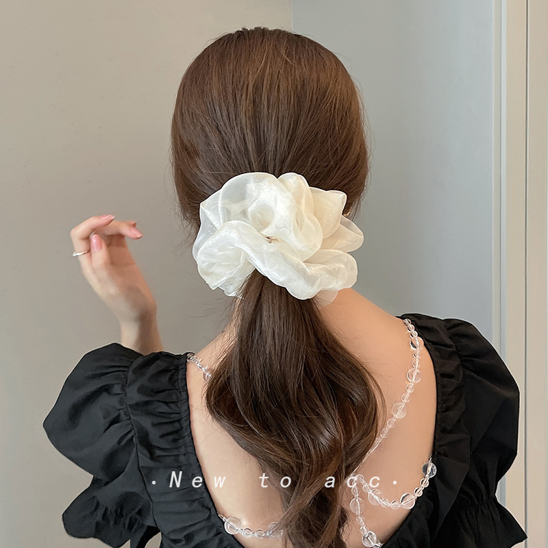 النساء الحرير Scrunchie مرونة  - مراجعة Silk Tie Woven وسعره