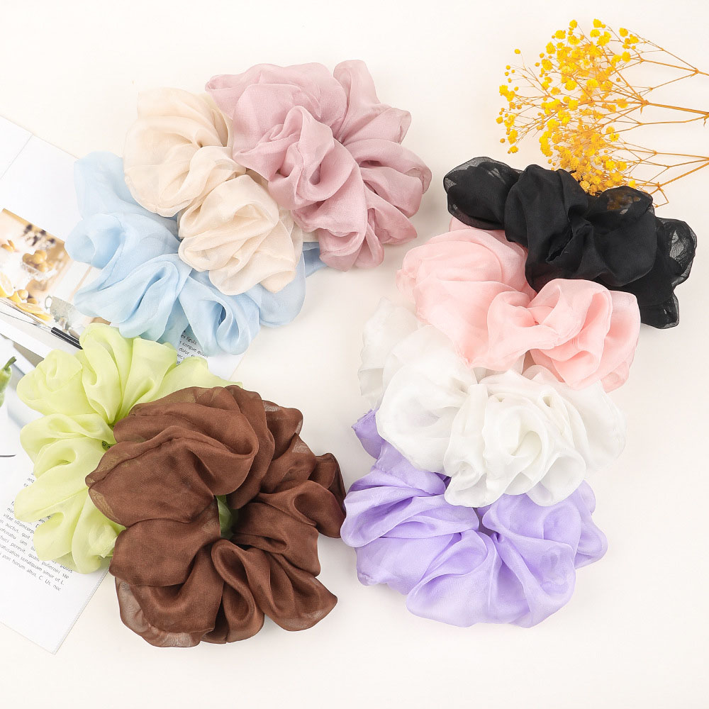 النساء الحرير Scrunchie مرونة  - مراجعة Silk Tie Woven وسعره