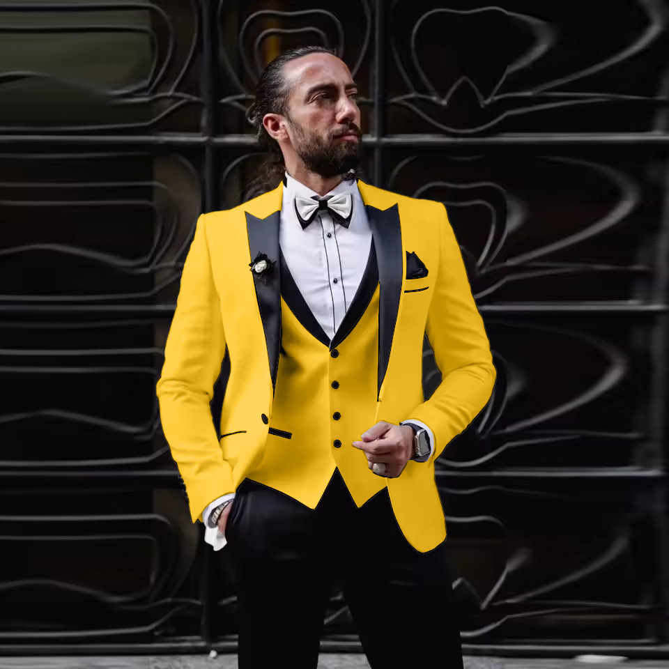 بدلة رجالية ضيقة من 3 قطع مع ج - مراجعة Men'S Formal Dinner Wear وسعره