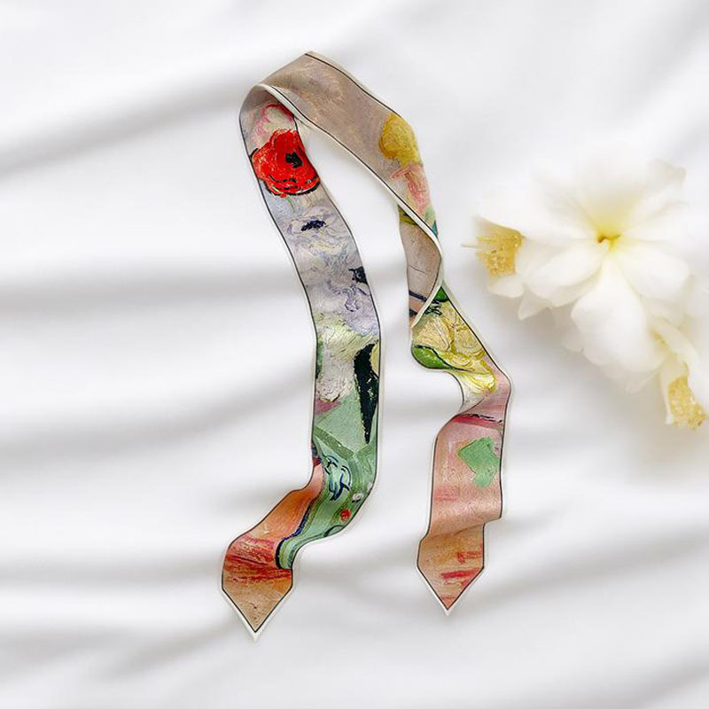 وشاح شعر طويل نحيف للنساء، ربط - مراجعة Silk Tie Woven وسعره